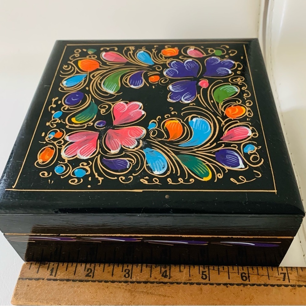 Hand painted wooden box